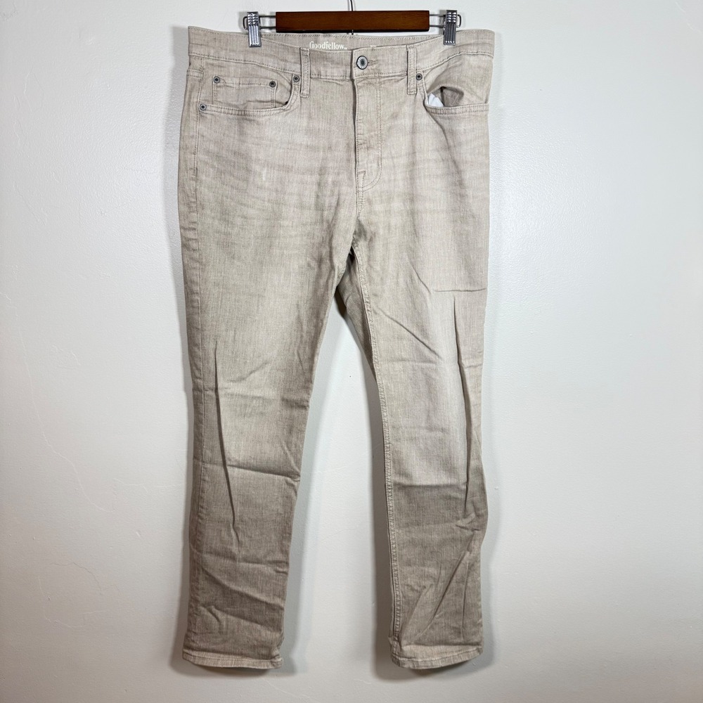 Goodfellow & Co Slim Fit Textured Canvas Pants Size 36x30 Tan
